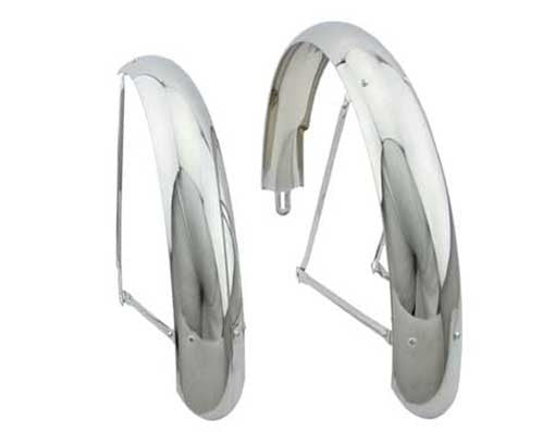 24" Classic Adjustable Balloon Fender Set Chrome.